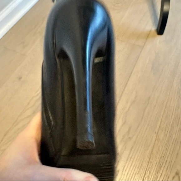 Vintage Black Embossed Monogram Knee-High Platform Stiletto Boots – EU 38 - Picture 16 of 17